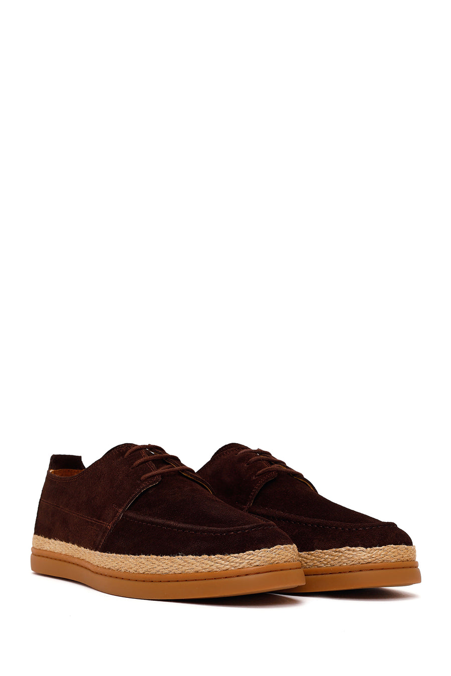 Men's Brown Lace-Up Suede Leather Casual Shoes