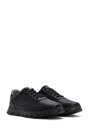 Men's Black Lace-up Leather Sneaker | Derimod