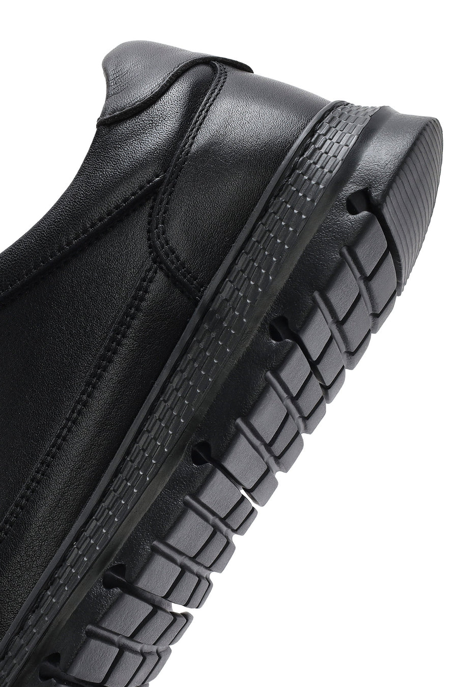 Men's Black Lace-up Leather Sneaker