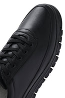Men's Black Lace-up Leather Sneaker | Derimod