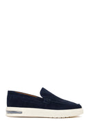 Male Navy Thick-Soled Suede Loafer | Derimod