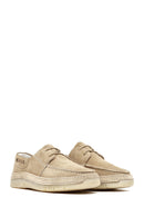 Men's Beige Lace-up Suede Leather Casual Shoes | Derimod
