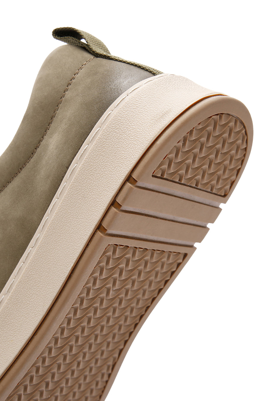 Erkek Haki Bağcıklı Nubuk Deri Sneaker