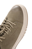 Erkek Haki Bağcıklı Nubuk Deri Sneaker | Derimod