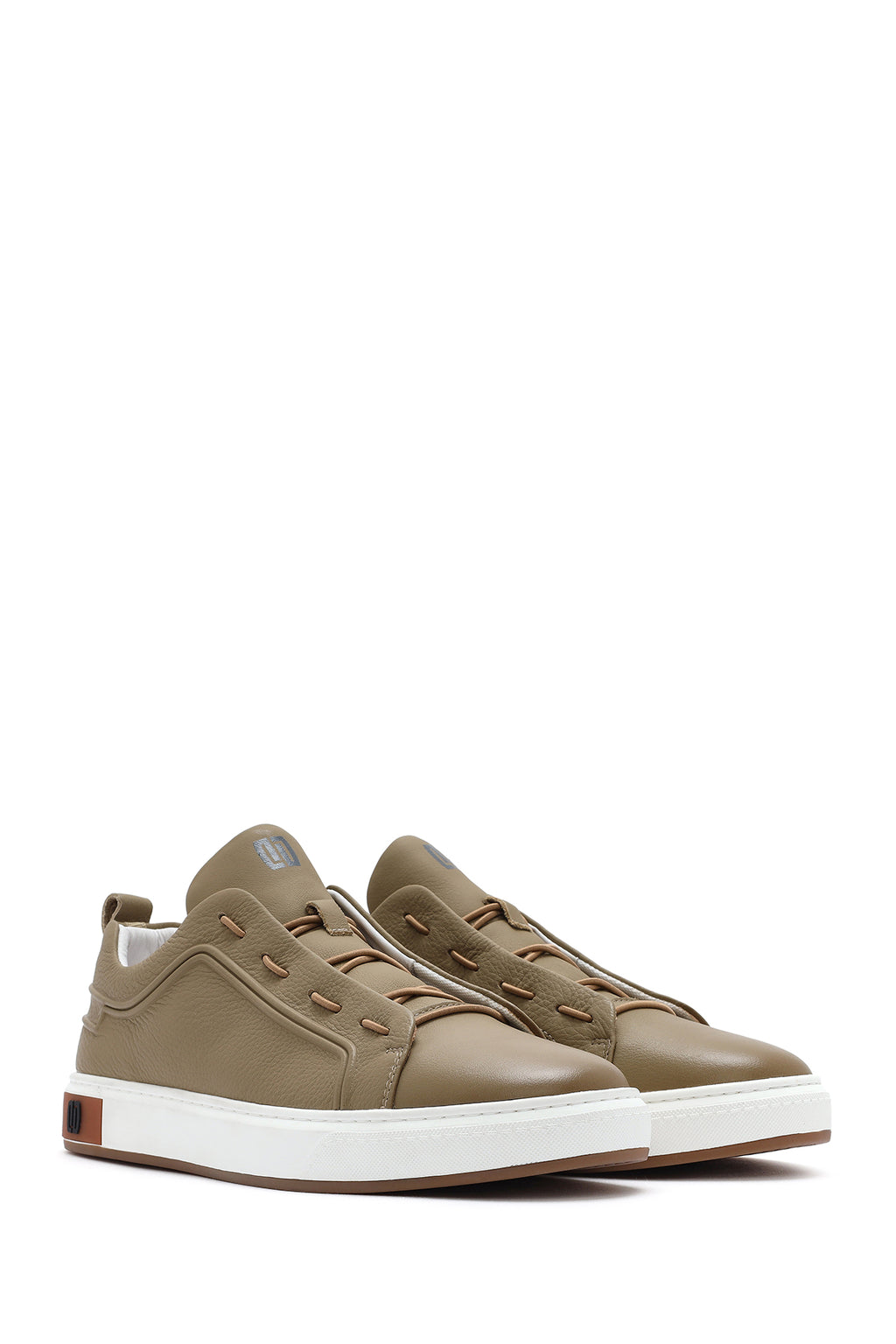 Erkek Bej Deri Sneaker