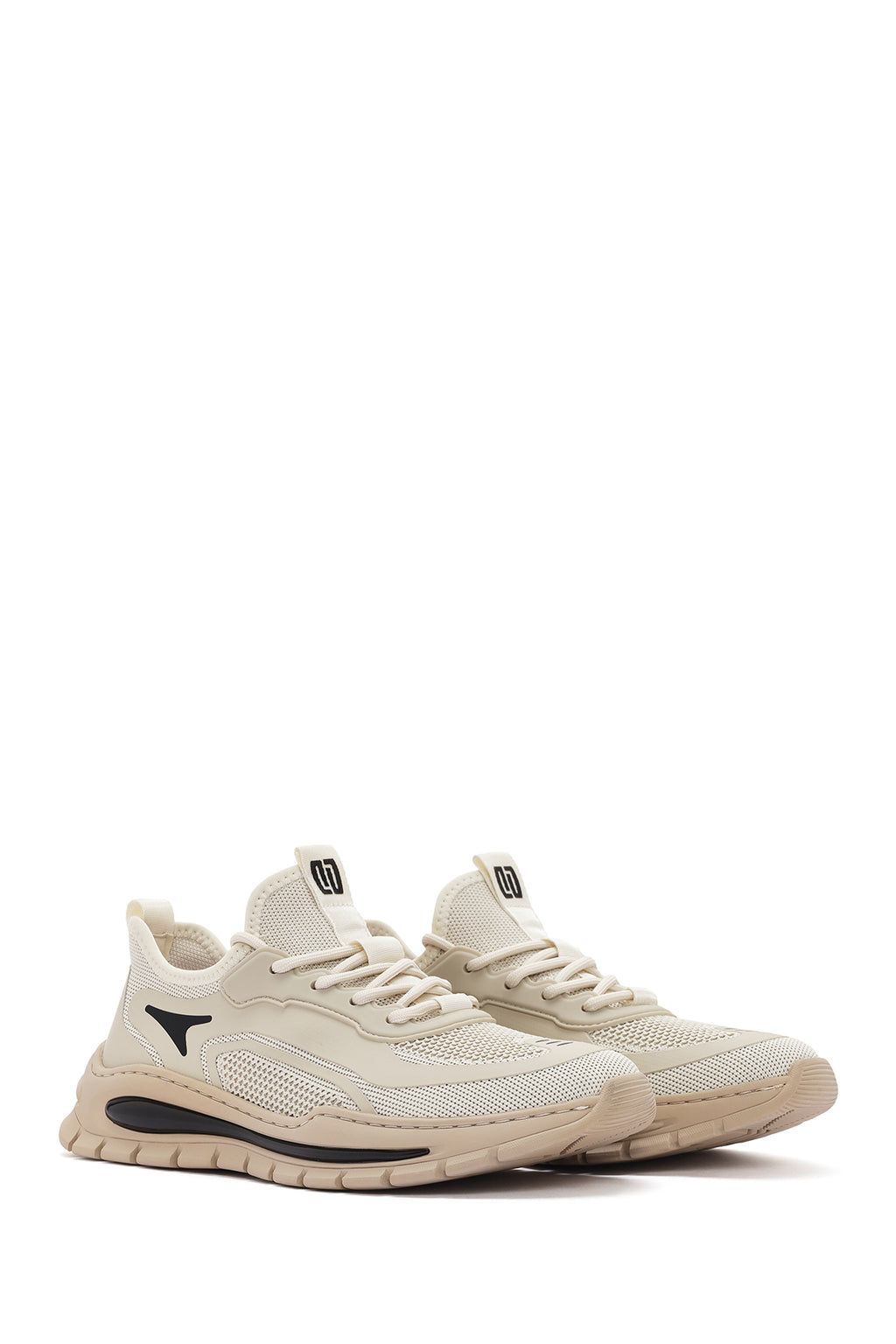 Derimod Zero Erkek Bej Bağcıklı Kalın Tabanlı Kumaş Sneaker