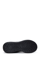 Derimod Zero Men's Black Lace-Up Thick Soled Fabric Sneaker | Derimod