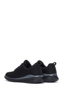 Derimod Zero Men's Black Lace-Up Thick Soled Fabric Sneaker | Derimod