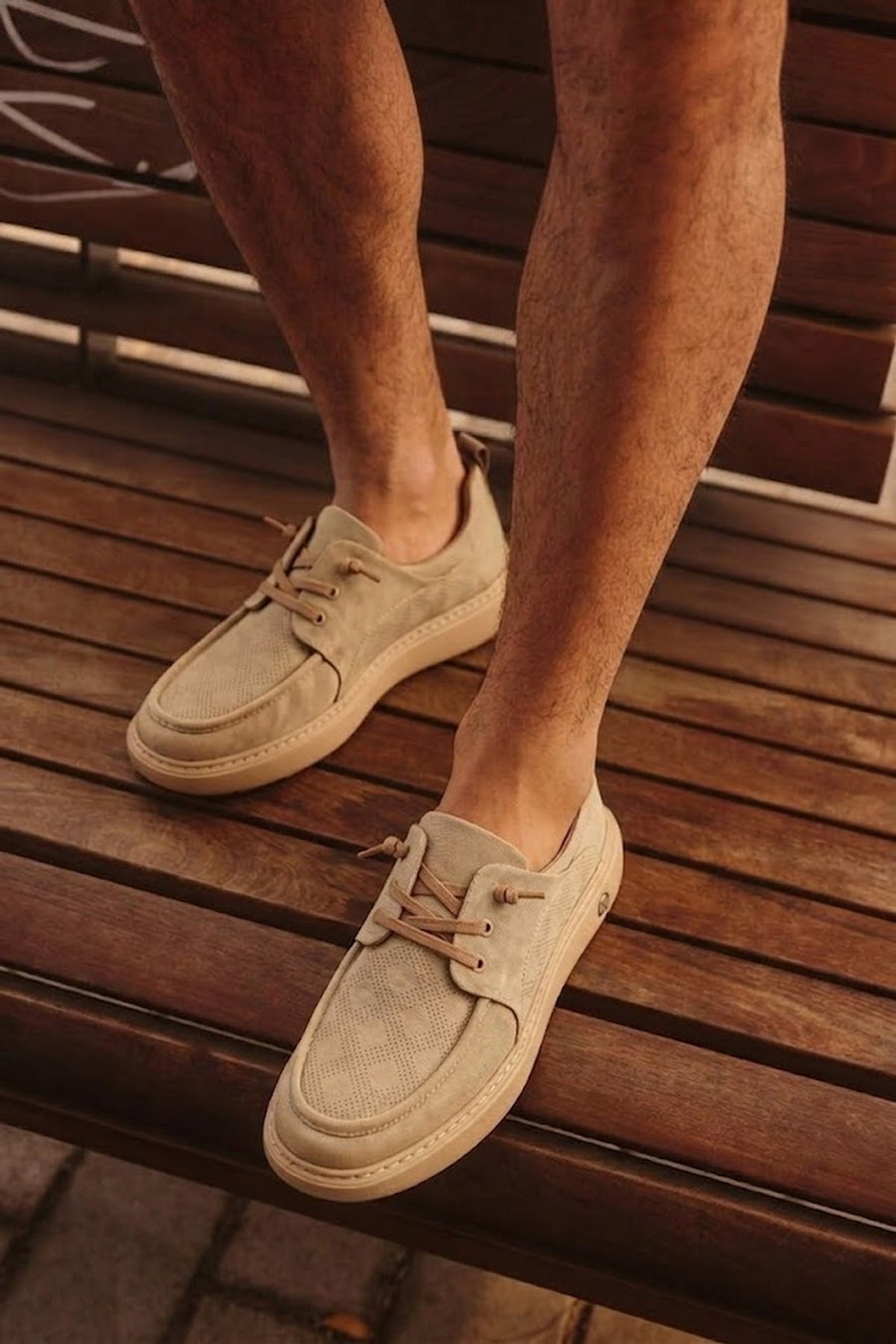 Derimod Zero Erkek Bej Bağcıklı Kumaş Sneaker