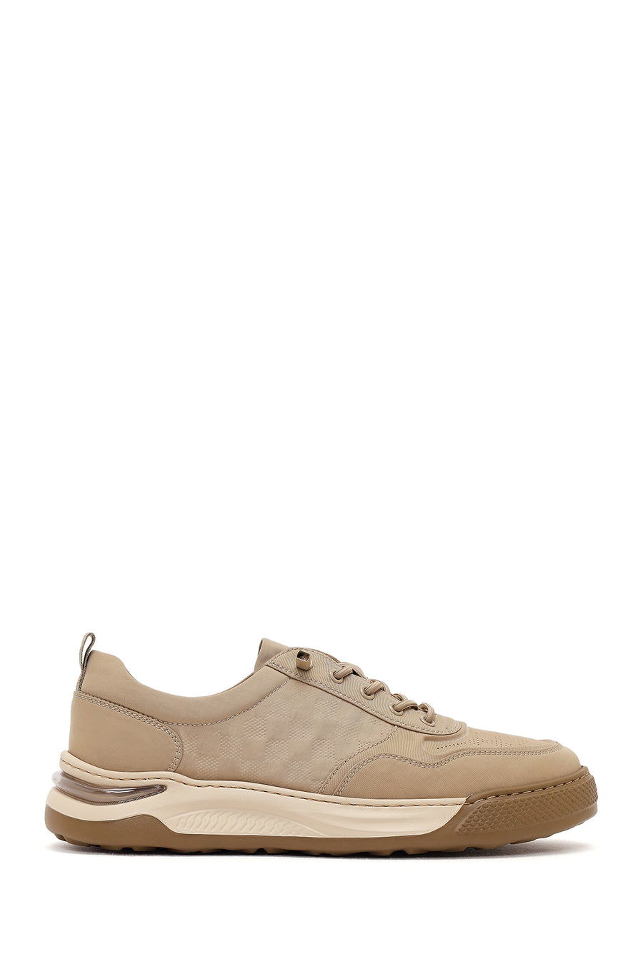 Derimod Zero Male Beige Lace-Up Thick-Soled Fabric Sneakers 26SFD69216F | Derimod