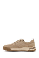 Derimod Zero Male Beige Lace-Up Thick-Soled Fabric Sneakers | Derimod