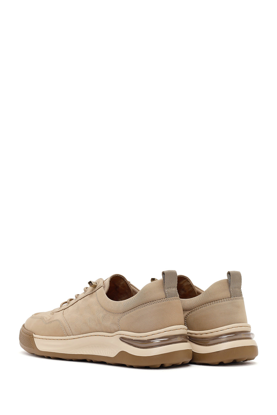 Derimod Zero Male Beige Lace-Up Thick-Soled Fabric Sneakers