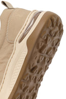 Derimod Zero Male Beige Lace-Up Thick-Soled Fabric Sneakers | Derimod
