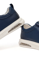 Erkek Lacivert Bağcıklı Deri Sneaker | Derimod
