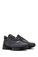 Derimod Zero Men's Gray Lace-Up Thick Soled Fabric Sneaker | Derimod