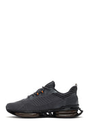 Derimod Zero Men's Gray Lace-Up Thick Soled Fabric Sneaker | Derimod
