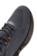 Derimod Zero Men's Gray Lace-Up Thick Soled Fabric Sneaker | Derimod