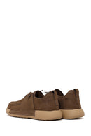 Male Khaki Lace-up Nubuck Leather Casual Shoes | Derimod