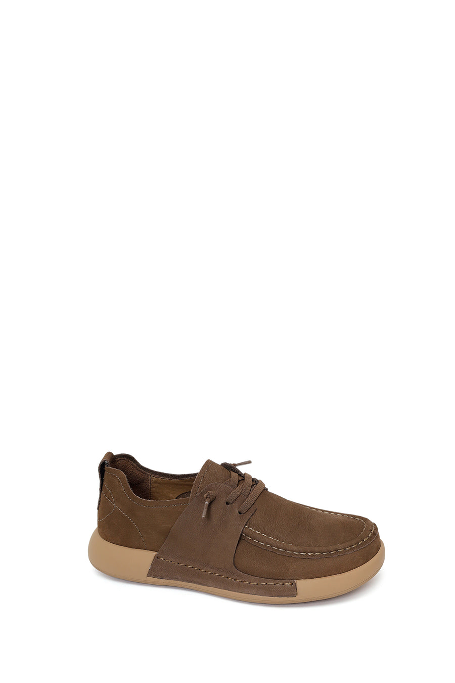 Male Khaki Lace-up Nubuck Leather Casual Shoes