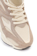 Men's Beige Lace-Up Thick-Sole Leather Sneaker | Derimod