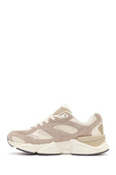 Men's Beige Lace-Up Thick-Sole Leather Sneaker | Derimod