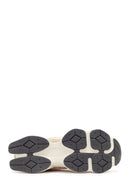 Men's Beige Lace-Up Thick-Sole Leather Sneaker | Derimod