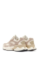 Men's Beige Lace-Up Thick-Sole Leather Sneaker | Derimod