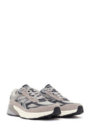 Male Gray Thick-Soled Lace-Up Leather Sneakers | Derimod