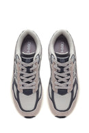 Male Gray Thick-Soled Lace-Up Leather Sneakers | Derimod