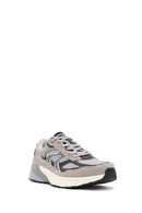 Male Gray Thick-Soled Lace-Up Leather Sneakers | Derimod