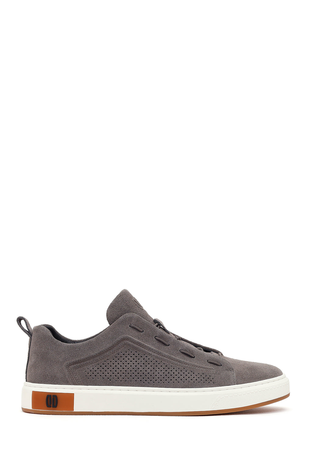 Erkek Gri Bağcıklı Süet Deri Sneaker