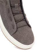 Erkek Gri Bağcıklı Süet Deri Sneaker | Derimod