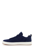 Male Navy Lace-Up Suede Leather Sneaker | Derimod