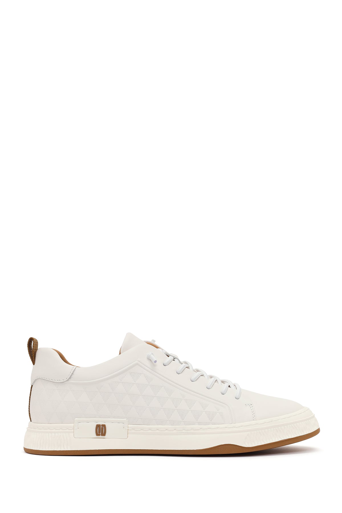 Erkek Beyaz Bağcıklı Baskılı Deri Sneaker 26SFD698618 | Derimod