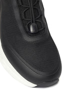Derimod Zero Male Black Thick-Soled Lace-Up Fabric Sneakers | Derimod