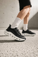 Derimod Zero Male Black Thick-Soled Lace-Up Fabric Sneakers | Derimod