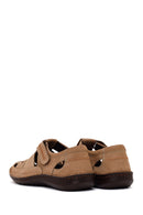 Male Beige Strap Nubuck Leather Sandal | Derimod