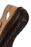 Male Beige Strap Nubuck Leather Sandal | Derimod