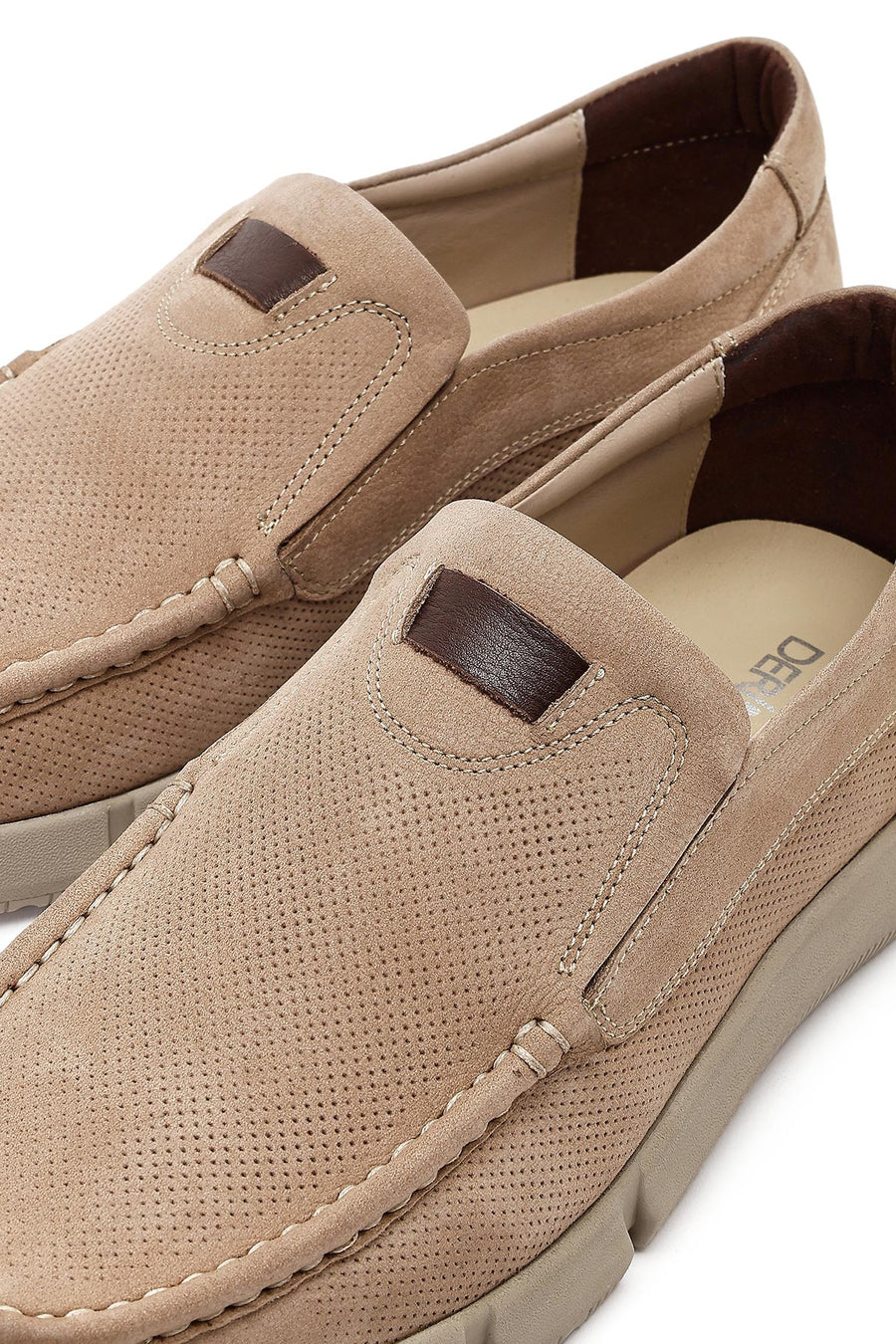 Men's Beige Nubuck Leather Casual Loafer