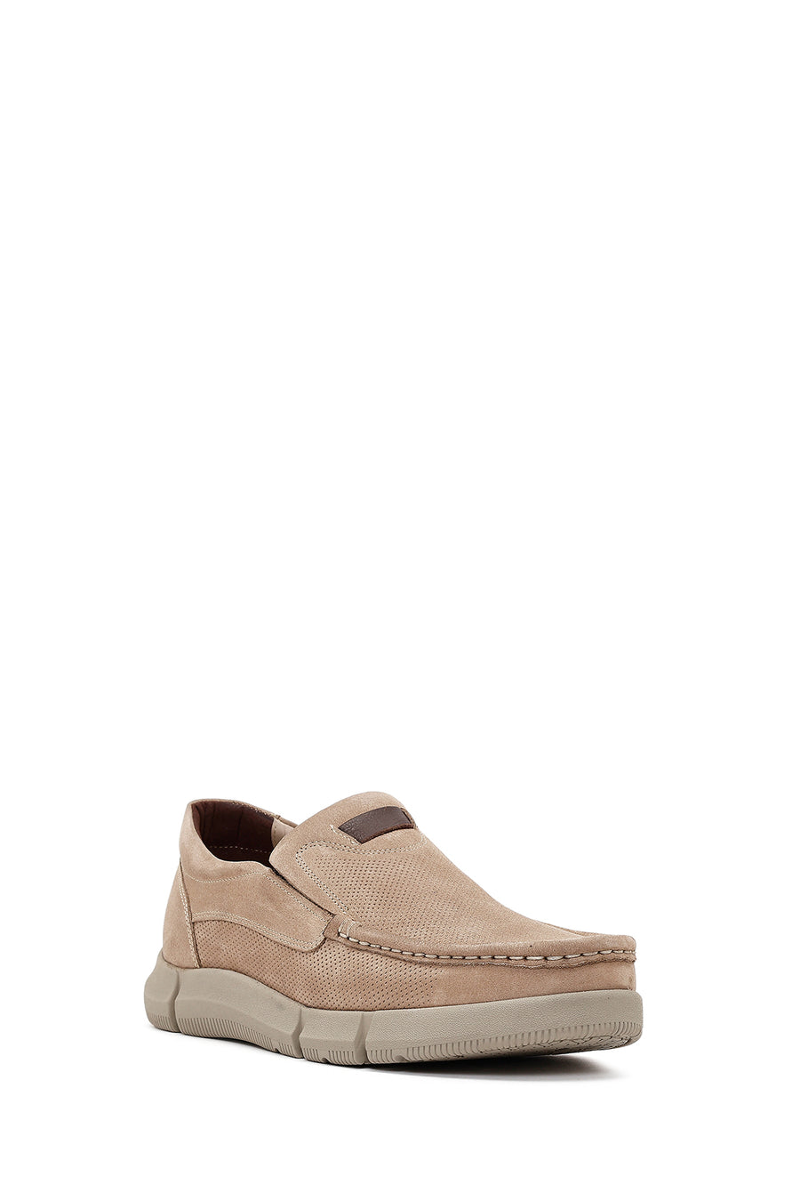 Men's Beige Nubuck Leather Casual Loafer