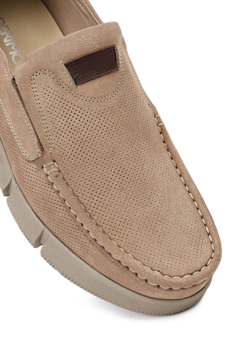 Men's Beige Nubuck Leather Casual Loafer