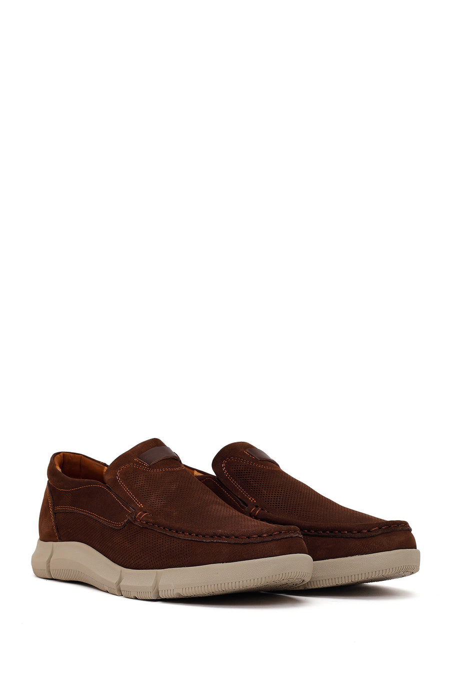 Men's Brown Nubuck Leather Casual Loafer