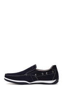 Male Navy Nubuck Leather Casual Shoes | Derimod