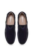 Male Navy Nubuck Leather Casual Shoes | Derimod