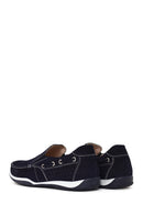 Male Navy Nubuck Leather Casual Shoes | Derimod