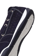 Male Navy Nubuck Leather Casual Shoes | Derimod