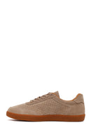Erkek Bej Bağcıklı Süet Deri Sneaker | Derimod