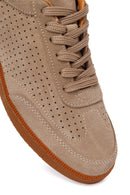 Erkek Bej Bağcıklı Süet Deri Sneaker | Derimod