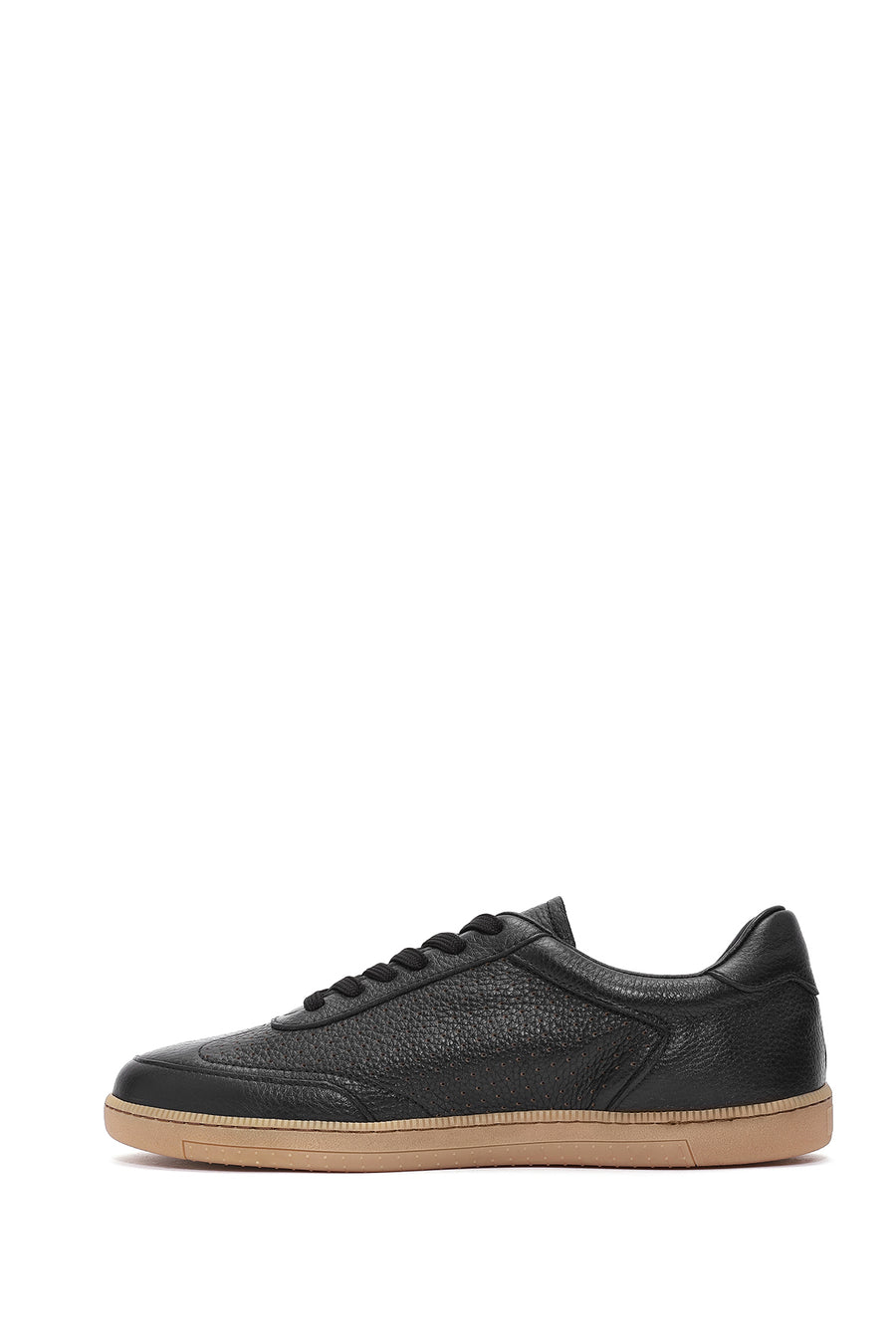 Men's Black Lace-up Leather Sneaker