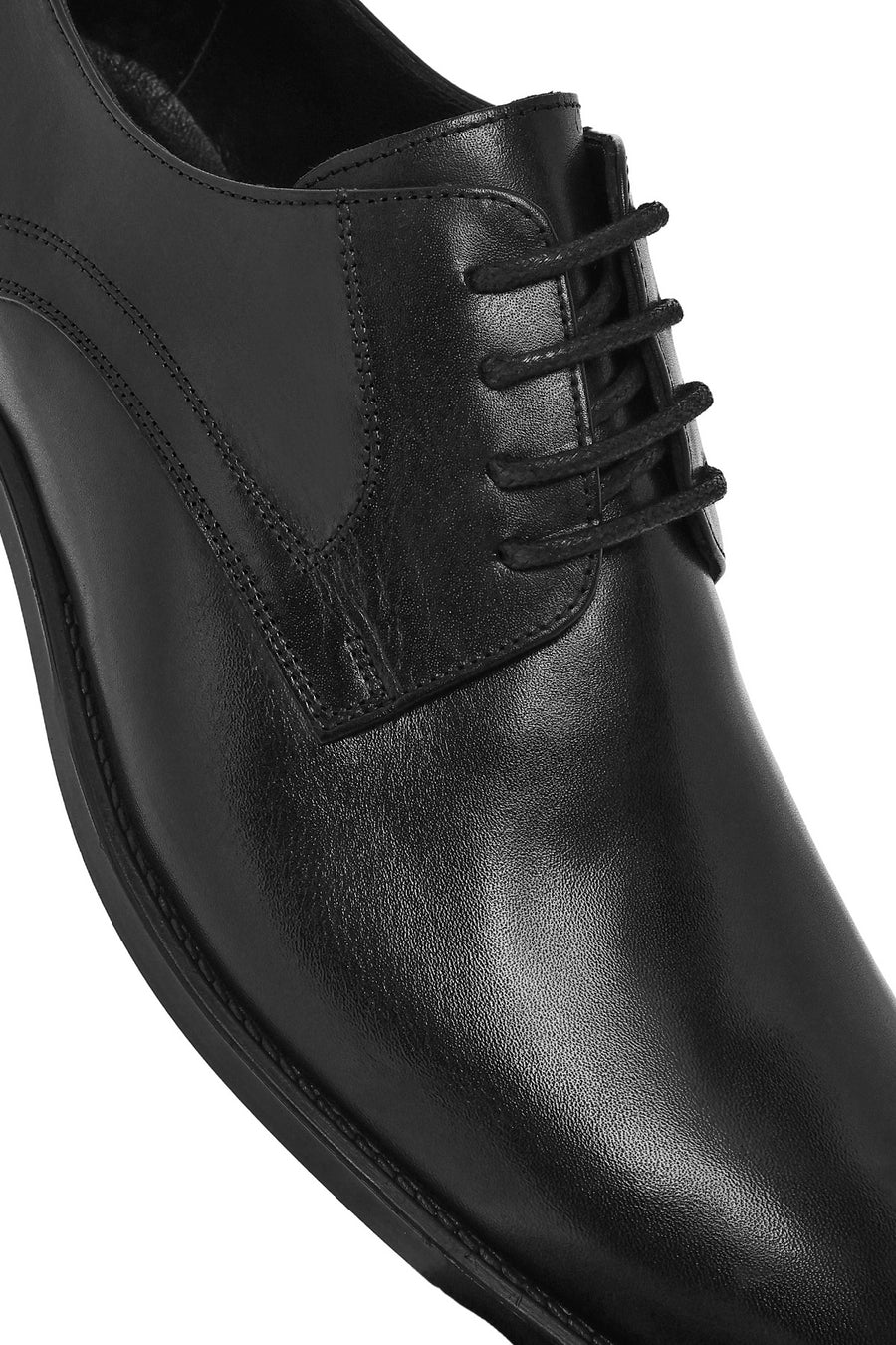 Men's Black Laced Leather Classic Shoes